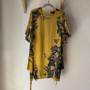 All Saints Rina Dianna Butterfly Dress Tie - gold silk